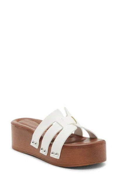 Wild Diva Lounge Hipster Platform Wedge Slide Sandal In White