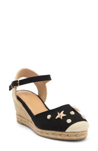 Wild Diva Lounge Josie Espadrille Wedge Pump In Black