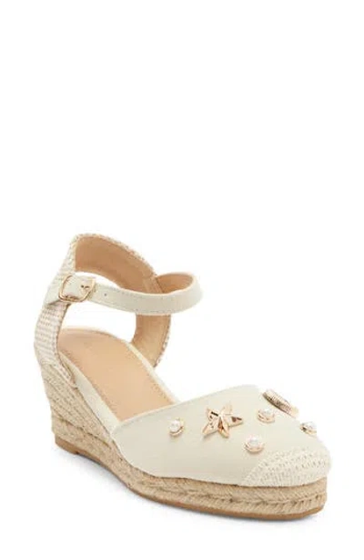 Wild Diva Lounge Josie Espadrille Wedge Pump In Neutral