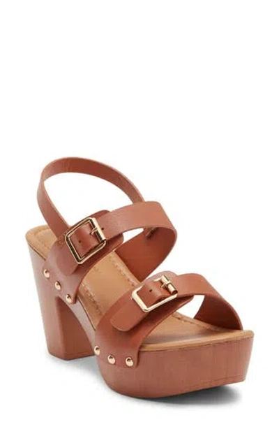 Wild Diva Lounge Kyrie Block Heel Platform Sandal In Whisky