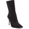 Wild Diva Lounge Leo Pointed Toe Boot In Black Suede