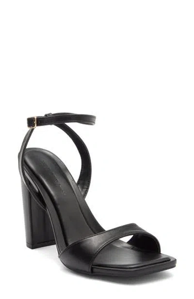 Wild Diva Lounge Lova Faux Leather Sandal In Black