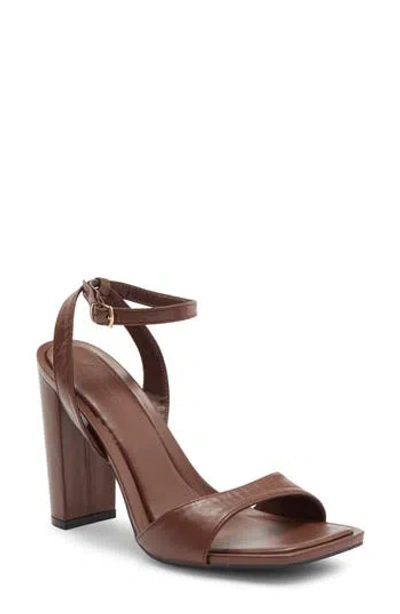 Wild Diva Lounge Lova Faux Leather Sandal In Brown