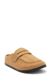 Wild Diva Lounge Matcha Flat Mule In Tan