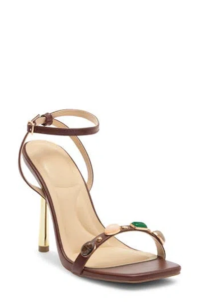 Wild Diva Lounge Narala Ankle Strap Sandal In Brown