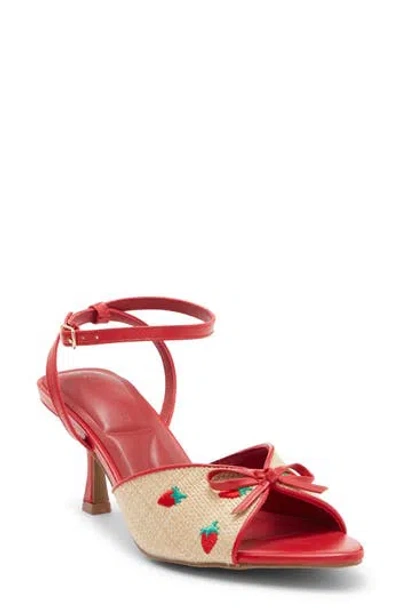 Wild Diva Lounge Rave Sandal In Natural/ Red