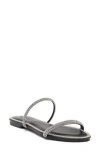 Wild Diva Lounge Roo Rhinestone Slide Sandal In Black