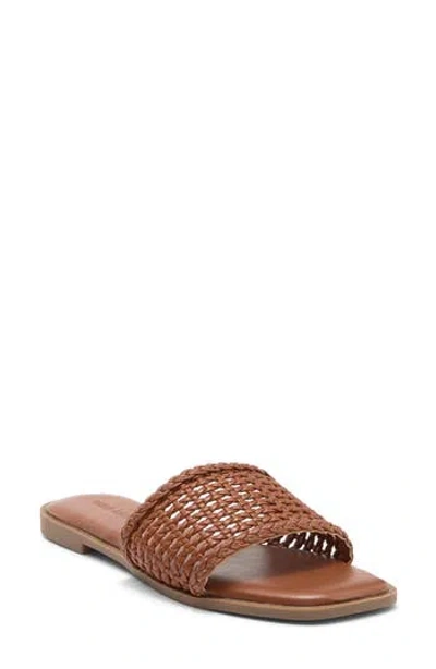 Wild Diva Lounge Sola Woven Slide Sandal In Brown