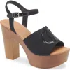 Wild Diva Lounge Stormy Block Heel Platform Sandal In Black