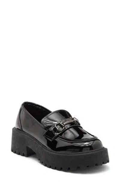 Wild Diva Lounge Tippy Bit Platform Loafer In Black Patent