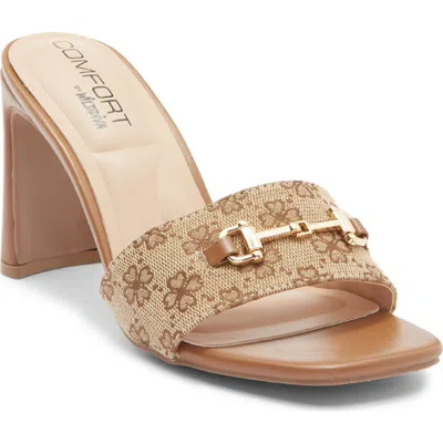 Wild Diva Lounge Viera Block Heel Bit Sandal In Brown