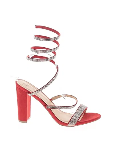 Pre-owned Wild Diva Sandals In Red
