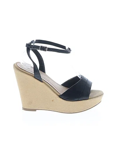 Pre-owned Wild Diva Wedges In Black