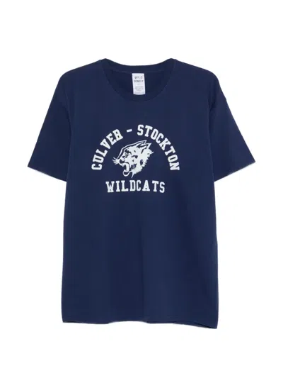 Wild Donkey Animal-print Crew-neck T-shirt In Blue