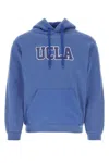 Wild Donkey Cotton Hoodie With Drawstrings And Ribbed Details In Blue