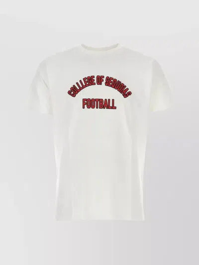 Wild Donkey Cotton Crew-neck T-shirt Sequoias Print In White