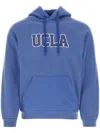 Wild Donkey Cotton Hoodie With Drawstrings And Ribbed Details In Blue