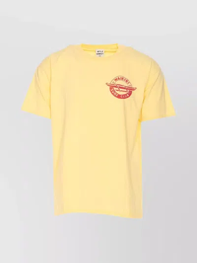 Wild Donkey Crewneck Graphic Print Short Sleeves Soft Fabric In Yellow