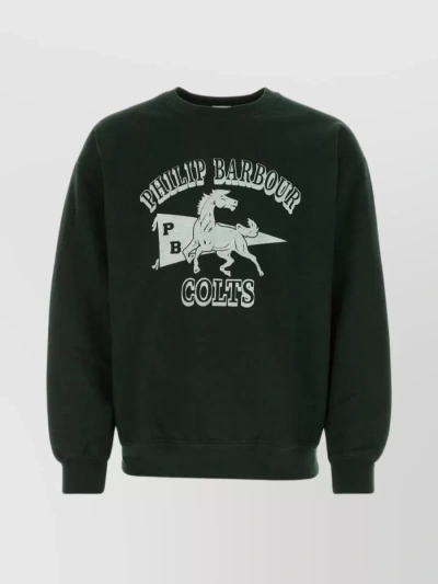Wild Donkey Graphic Print Crew-neck Sweatshirt In Green
