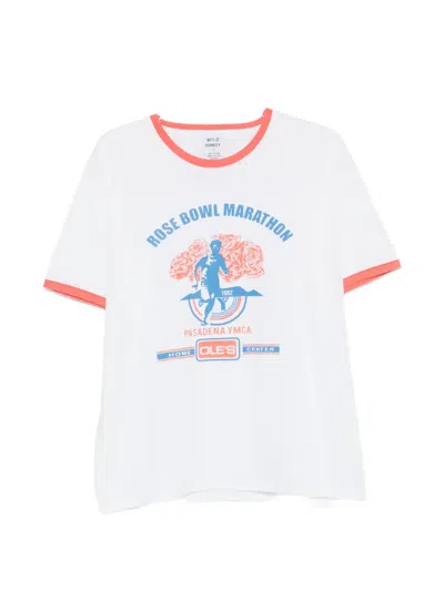 Wild Donkey Graphic Print Crew-neck T-shirt In White