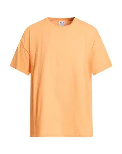 Wild Donkey Man T-shirt Mandarin Size Xl Cotton In Orange