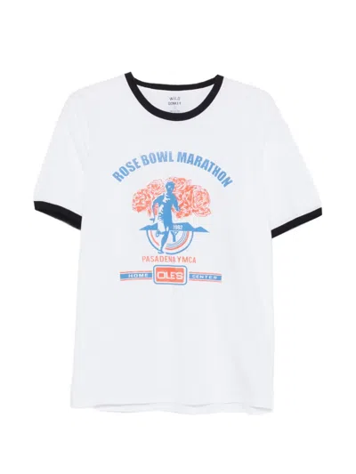 Wild Donkey Print Crew-neck T-shirt In White