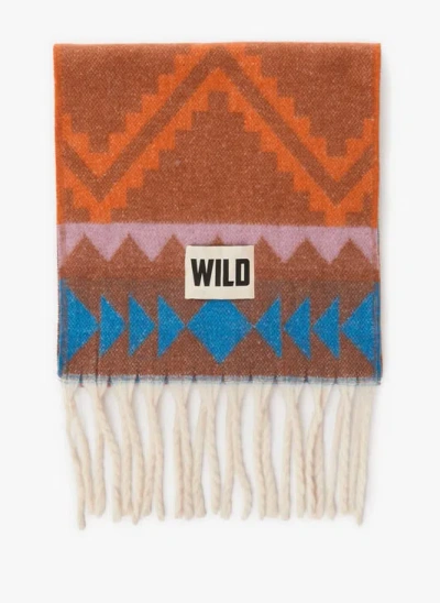 Wild Echarpe Finition Frangée In Blue