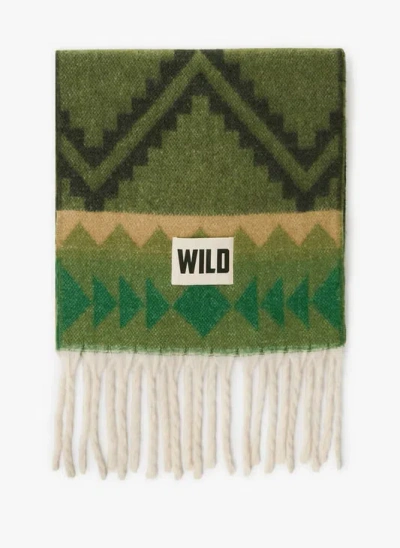 Wild Echarpe Finition Frangée In Green