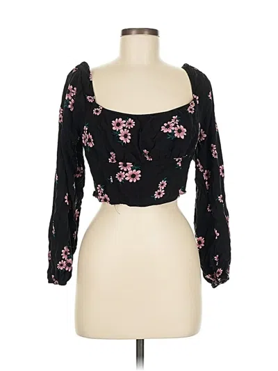 Pre-owned Wild Fable 3/4 Sleeve Blouse In Black