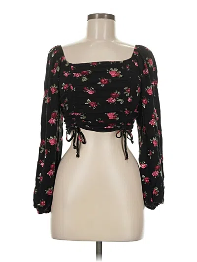 Pre-owned Wild Fable 3/4 Sleeve Blouse In Black