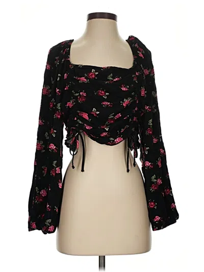 Pre-owned Wild Fable 3/4 Sleeve Blouse In Black