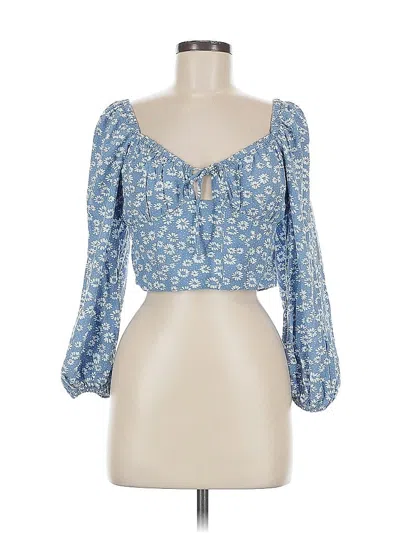 Pre-owned Wild Fable 3/4 Sleeve Blouse In Blue