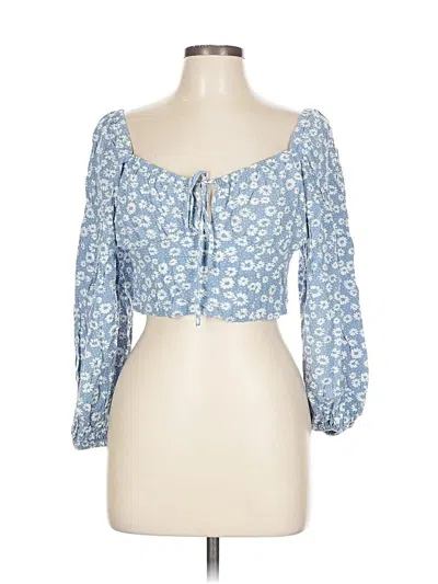Pre-owned Wild Fable 3/4 Sleeve Blouse In Blue