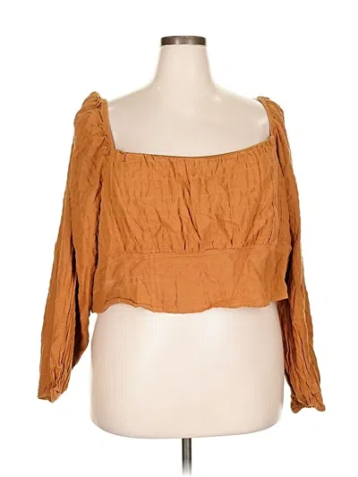 Pre-owned Wild Fable 3/4 Sleeve Blouse In Brown