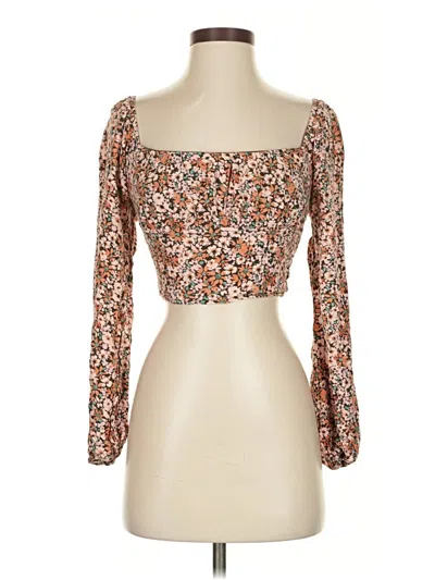 Pre-owned Wild Fable 3/4 Sleeve Blouse In Brown