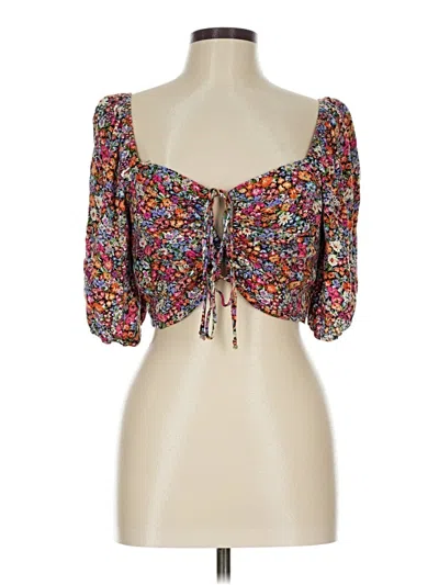 Pre-owned Wild Fable 3/4 Sleeve Blouse In Brown