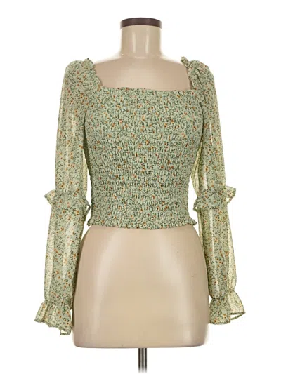 Pre-owned Wild Fable 3/4 Sleeve Blouse In Green