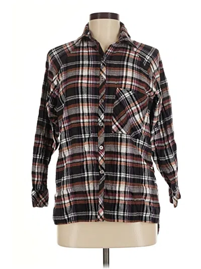 Pre-owned Wild Fable 3/4 Sleeve Button Down Shirt In Brown