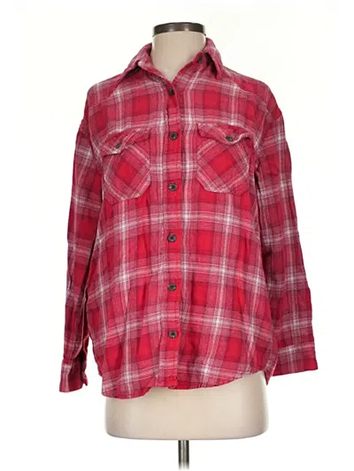 Pre-owned Wild Fable 3/4 Sleeve Button Down Shirt In Red