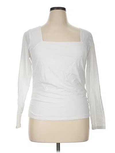 Pre-owned Wild Fable 3/4 Sleeve Top White Square Neckline Tops