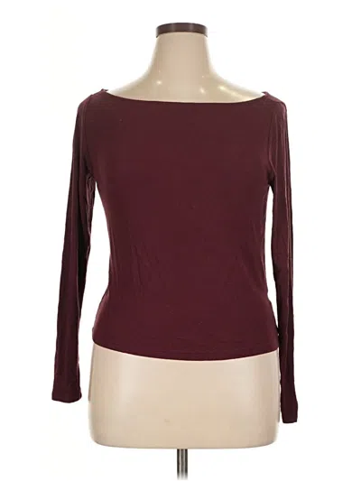 Pre-owned Wild Fable 3/4 Sleeve T-shirt In Burgundy