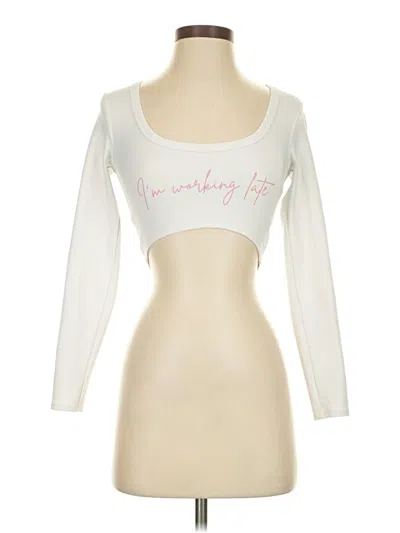 Pre-owned Wild Fable 3/4 Sleeve T-shirt In White