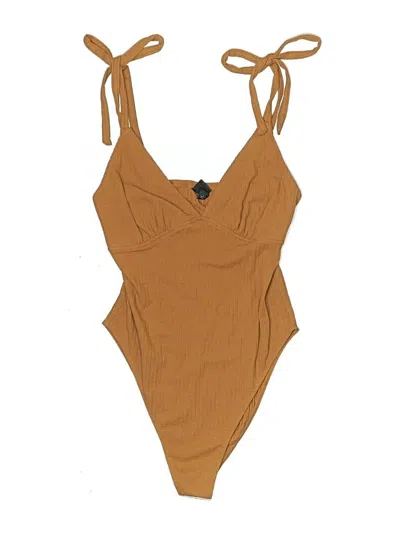 Pre-owned Wild Fable Bodysuit In Tan