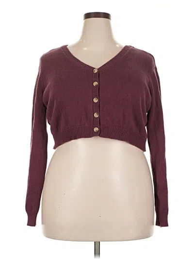 Pre-owned Wild Fable Cardigan Sweater In Burgundy