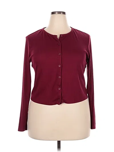 Pre-owned Wild Fable Cardigan Sweater In Burgundy