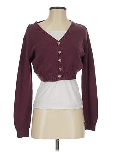 Pre-owned Wild Fable Cardigan Sweater In Burgundy