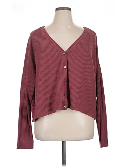 Pre-owned Wild Fable Cardigan Sweater In Burgundy