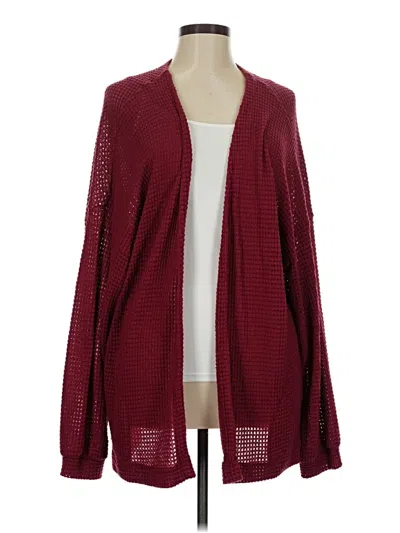 Pre-owned Wild Fable Cardigan Sweater In Burgundy