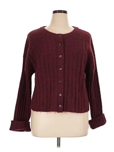 Pre-owned Wild Fable Cardigan Sweater In Burgundy