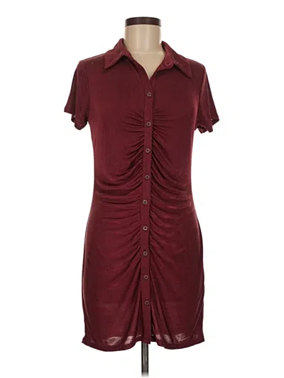 Pre-owned Wild Fable Casual Dress In Burgundy